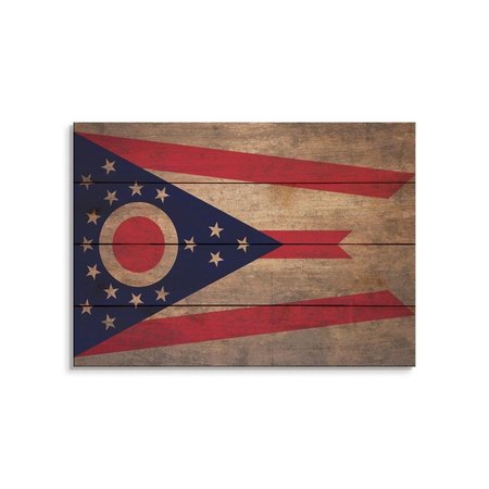 WILE E. WOOD 20 x 14 in. Ohio State Flag Wood Art FLOH-2014